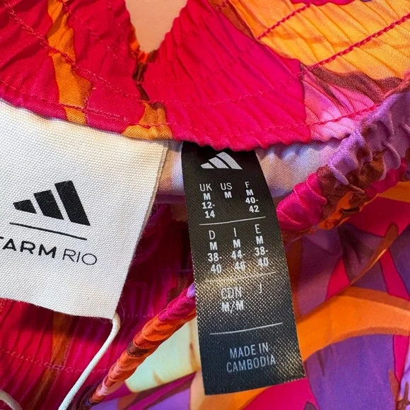 Adidas X FARM Rio Tropical Floral Shorts -‎ Pink and Orange - Picture 4 of 6